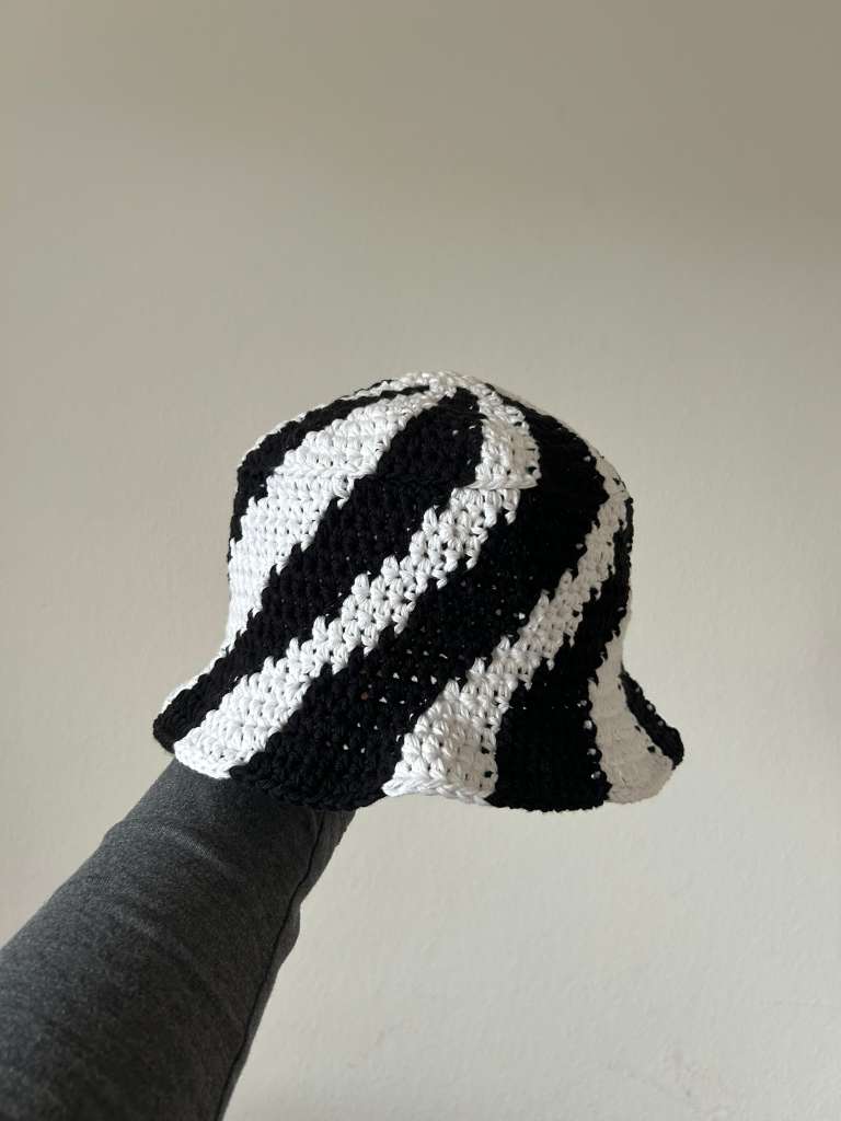 Spiral B&W Bucket Hat